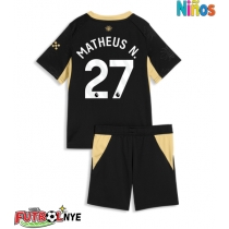 Camiseta Manchester City Matheus Nunes #27 Visitante Equipación para niños 2026-27 manga corta (+ pantalones cortos)